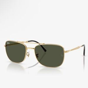 Ray-Ban Gold Frame Sunglasses with Dark Green Lenses